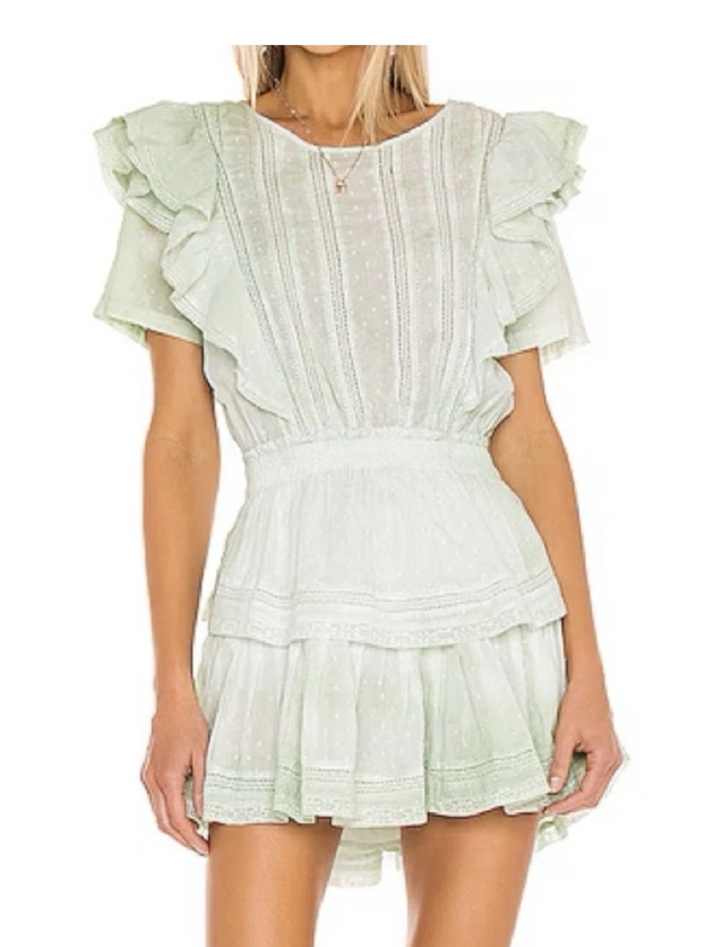 Loveshackfancy  Ruffle Lace Boho Mini Dress Size Xs